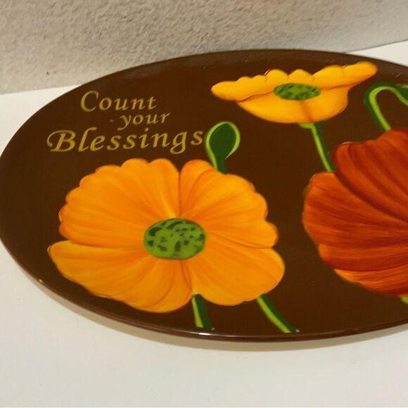 Cracker Barrel Family Traditions Count Your Blessings 11.25 x 16" Oval Platter - Picture 3 of 7